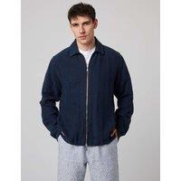 Peregrine Pure Linen Bomber Jacket Navy