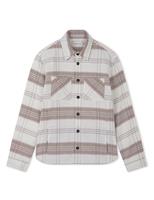 Peregrine Relaxed Fit Pure Cotton Checked Overshirt White Mix