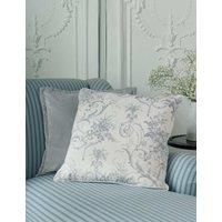 Laura Ashley Tuileries Velvet Piped Cushion Light Grey