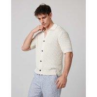 Peregrine Pure Cotton Textured Knitted Shirt White