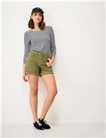 Crew Clothing Cotton and Modal Striped Scoop Neck Top Navy