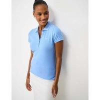 Crew Clothing Cotton Rich Polo Shirt Mid Blue