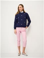 Cotton Rich Embroidered Crew Neck Sweatshirt