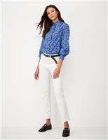 Floral Frill Detail Blouse with Cotton