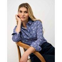 Crew Clothing Pure Cotton Floral Shirt Navy Mix