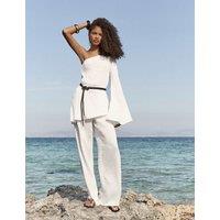4th & Reckless Pure Cotton Elasticated Waist Trousers Cream