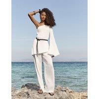 4th & Reckless Pure Cotton Elasticated Waist Trousers Cream