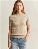 Cotton Rich Cable Knit Top