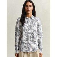GANT Linen Rich Floral Shirt Navy