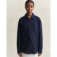 GANT Relaxed Fit Linen Shirt Navy