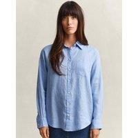 GANT Relaxed Fit Linen Shirt Blue