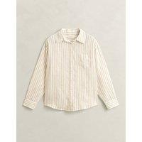 GANT Relaxed Fit Striped Linen Shirt Beige