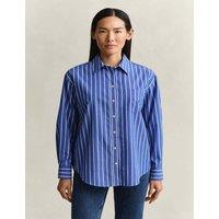 GANT Pure Cotton Striped Button Through Shirt Blue Mix