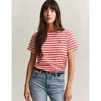 GANT Pure Cotton Striped T-Shirt Red