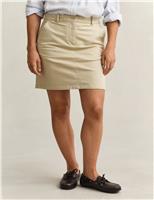 GANT Cotton Rich Knee Length A-Line Skirt Beige