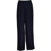GANT Linen Blend Wide Leg Trousers Navy