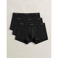 GANT 3 Pack Cotton Rich Logo Waistband Trunks Black