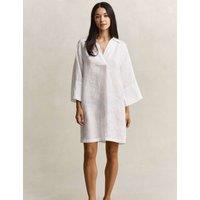 GANT Pure Linen Knee Length Shift Dress White