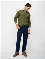 Crew Clothing Pure Cotton Half Zip Jumper Dark Blue