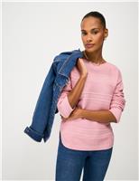 Crew Clothing Cotton Rich Textured Slash Neck Jumper Cream