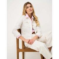 Crew Clothing Cotton Rich Denim Western Jacket White