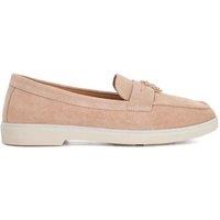 Dune London Wide Fit Suede Slip On Flat Loafers Blush