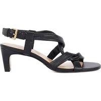 Dune London Leather Strappy Kitten Heel Sandals Black