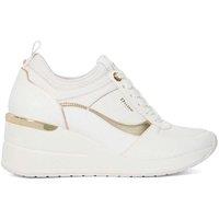 Dune London Lace Up Wedge Trainers White