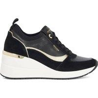 Dune London Lace Up Wedge Trainers Black