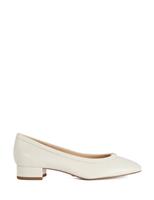 Leather Block Heel Court Shoes