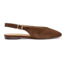 Dune London Buckle Flat Slingback Shoes Brown
