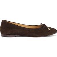 Dune London Leather Flat Ballet Pumps Brown