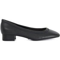 Dune London Leather Block Heel Court Shoes Black