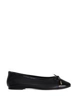 Dune London Leather Flat Ballet Pumps Blush