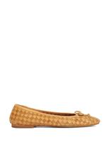Leather Woven Flat Ballet Pumps