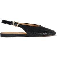 Dune London Buckle Flat Slingback Shoes Black