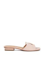 Dune London Leather Slip On Flat Mules Pink