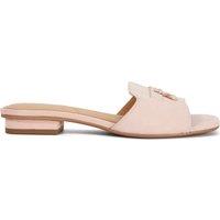 Dune London Leather Slip On Flat Mules Pink