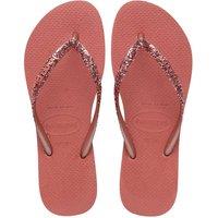 HAVAIANAS Glitter Flat Flip Flops Pink