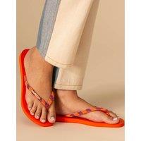 HAVAIANAS Embellished Sparkle Flat Flip Flops Orange