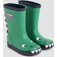 JoJo Maman Bb Kids' Dinosaur Wellies (4 Small-11 Small) Green Mix