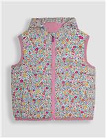JoJo Maman Bb Floral Quilted Puffer Gilet (1-6 Yrs) Multi