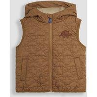 JoJo Maman Bb Dinosaur Quilted Gilet (1-5 Yrs) Dark Brown
