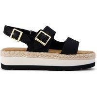 TOMS Woven Slingback Strap Flatform Sandals Black