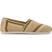 TOMS Knitted Slip On Flat Espadrilles Beige