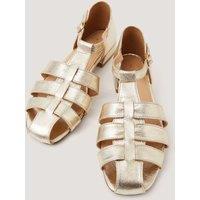 Monsoon Leather Metallic Fisherman Sandals Gold