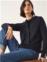 Tie Neck Button Detail Jumper