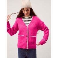 Monsoon Textured V-Neck Cardigan Navy Mix