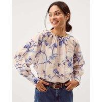 Monsoon Floral Crew Neck Blouse Blush