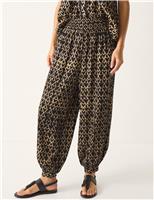 Print Cuffed Beach Trousers